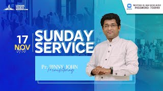 LIVE©  Pr Binny John Kottarakara  Sunday Service  17112024  Logos Church Odanavattom [upl. by Godfry]