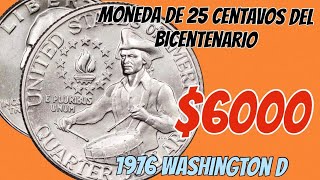 VALIOSA MONEDA💸💰👉 25 CENTAVOS WASHINGTON D 17761976💲 EN UN ALTO GRADO DE CONSERVACION [upl. by Ahsienet]