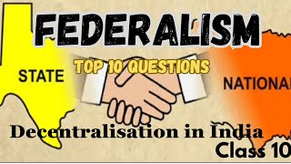 Lecture2 Federalism Decentralisation in India Most important Questions [upl. by Oralee]