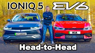 Hyundai IONIQ 5 v Kia EV6 review  which is best [upl. by Sumetra]