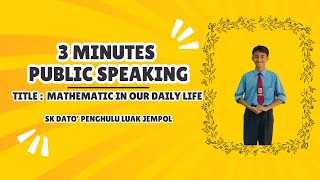 3 MINUTES PUBLIC SPEAKING [upl. by Aerdnu962]