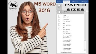 How to change page size in Microsoft Word MS Word  Page Setup Part 1 Page sizes Ms word 2016 [upl. by Mall]