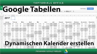 Dynamischen Kalender erstellen Google Tabellen  Spreadsheets [upl. by Lepine]