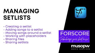 forScore  Creating amp Managing Setlists [upl. by Lleoj]