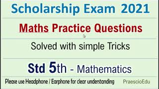 Scholarship Exam 2022 Class 5 Maths solved Practice questions model paper set Std 5th PraescioEdu [upl. by Timothee]