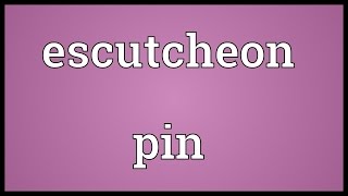 Escutcheon pin Meaning [upl. by Nairrad902]