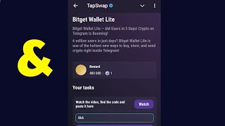 Bitget Wallet Lite  TapSwap Code  Bitget Wallet Lite  6M Users in 3 Days Crypto on Telegram is [upl. by Ann]