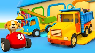 Helper Cars cartoons full episodes amp Playground for puppy Street vehicles amp Car cartoons [upl. by Fatma886]