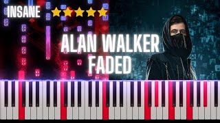 Alan Walker Faded  Insane Piano Tutorial  Piano Visualizer [upl. by Siravat]