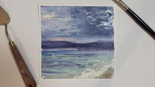 15Minute Palette Knife Sea  Quick Oil Painting [upl. by Notsua496]