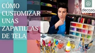 Cómo customizar unas zapatillas de tela  Hazlo tu mismo DIY [upl. by Arakawa798]