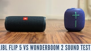 JBL Flip 5 vs UE Wonderboom 2 Sound Test [upl. by Ahsercal]