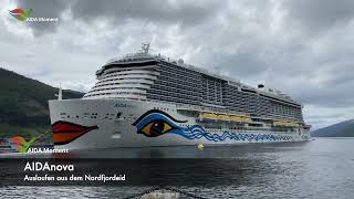 AUSLAUFEN AIDA NOVA NORDFJORDEID 4K ZEITRAFFER  NORWEGEN [upl. by Studdard]