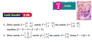 KSSM Matematik Tingkatan 5 Matriks latih kendiri 22b no3 no4 bab 2 matrices textbook form 5 [upl. by Llednahs]