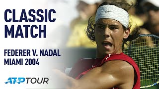 FEDERER V NADAL FIRST EVER MATCH  2004 MIAMI OPEN FINAL  ATP [upl. by Kilroy585]