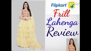 Flipkart Lehenga  Divastri Frill lehenga Review  Under 1500 rupee  Net Ruffle Lehenga [upl. by Devi]