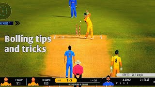 Bowling Tips And Tricks 😟 How To Take Wickets in real cricket 24 [upl. by Bondon882]