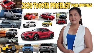 2020 TOYOTA PRICE LIST PHILIPPINES [upl. by Nitnelav76]