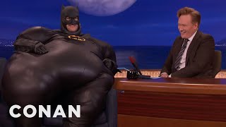 Why Adam Pally Is Dressed Like “Fatmanquot  CONAN on TBS [upl. by Lyrred]