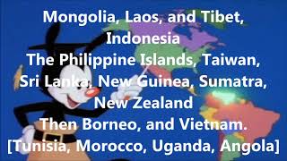 Animaniacs Yakkos Nations of the World Karaoke [upl. by Bluhm]