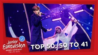 TOP 50 Most watched in 2017 50 TO 41  Junior Eurovision Song Contest [upl. by Enayr]