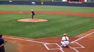 Lt Col Dave Beck Throwing Out First Pitch at Tenn vs Vandy [upl. by Jews]