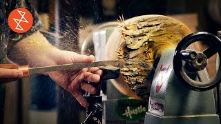 Woodturning a Log into a Bowl with Viking Le PicBois 🌲 Woodworking in SlowMotion [upl. by Ortrud]