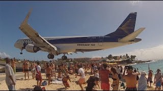 Airplane low pass StMaarten Maho beach [upl. by Rehptosirhc]