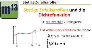 Stetige Zufallsgrößen und die Dichtefunktion [upl. by Aicilec]