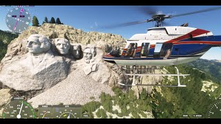 MFS2020 Pilotamos el Bell Modelo 407 Sobre el Monte Rushmore [upl. by Fornof]