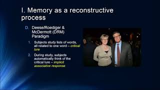 Cognition Lecture 6 3 Suggestibility Reconstructive Processes in Memory [upl. by Cointon31]