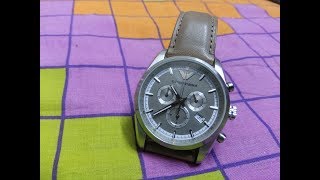 How to set and use stop watch chronograph in Emporio Armani chronograph 3 eye model [upl. by Ettenrahc322]