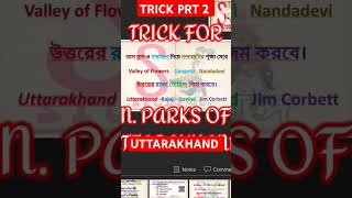 TRICK TO REMEMBER NATIONAL PARK AND BIOSPHERE RESERVES OF UTTARAKHAND TRICK 2 STUDYBANGO gktricks [upl. by Naitsirt]