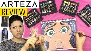 ARTEZA Acrylic Paint 24 Set HONEST REVIEW  Unboxing  LightFastness Test  Supplies for Beginners [upl. by Peirce]