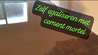 Zelf egaliseren met zelf vloeiende cement mortel egaline [upl. by Yojenitsirk]