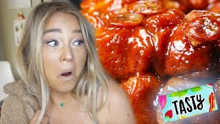 Reacting To My First BuzzFeed Tasty Video  Alix Traeger [upl. by Nwonknu]