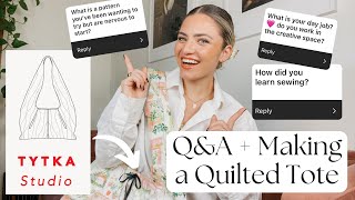 Answering Your Questions While I Make a Quilted Tote Bag One Day Sewing Project  Sewing QampA [upl. by Minetta81]