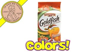 Goldfish Cheddar Crackers Fun Holiday Colors  2013 Christmas Candy amp Snack Series Review [upl. by Ahkihs]