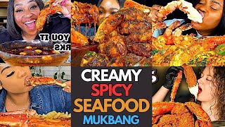 🍤😋👌Creamy Spicy Seafood Mukbang A Seafood BOIL with a Kick  MUKBANG COMPILATION🌶️🦐🦀 [upl. by Abshier]