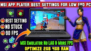 MSI App Player Speedup amp Lag Fix Best Settings For Free Fire LowEnd PC [upl. by Afton]