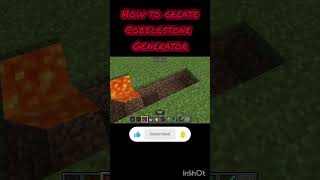 How to create cobblestone generator tutorial cobblestonegenerator [upl. by Oilcareh]