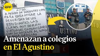 Amenazan a colegios en El Agustino tras enfrentamientos entre peruanos y extranjeros [upl. by Nickelsen]