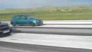 Micra CGA3DE TURBO VS Mini Cooper S sto polukastro [upl. by Woodford720]