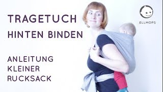 Tragetuch Rücken binden Anleitung von Trageberaterin [upl. by Genesa]