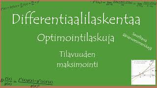 Differentiaalilaskentaa Optimointilaskuja Tilavuuden maksimointi [upl. by Gleich827]