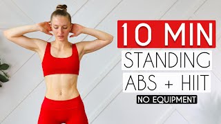 10 MIN STANDING ABS  HIIT No Equipment Fat Burn [upl. by Efthim]