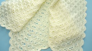 Easy Crochet Blanket  Crochet Blanket Any Size  Crochet Baby Blanket [upl. by Inig389]