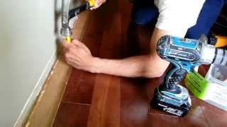 A quick tip on installing hardwood flooring when you get close to the wall [upl. by Berkie]