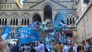 Scudetto Napoli festa ad Amalfi maxi tricolore sul Duomo 😍😱 [upl. by Bej]