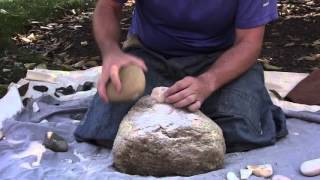 Bipolar Quartz Knapping Demonstration [upl. by Mahda]